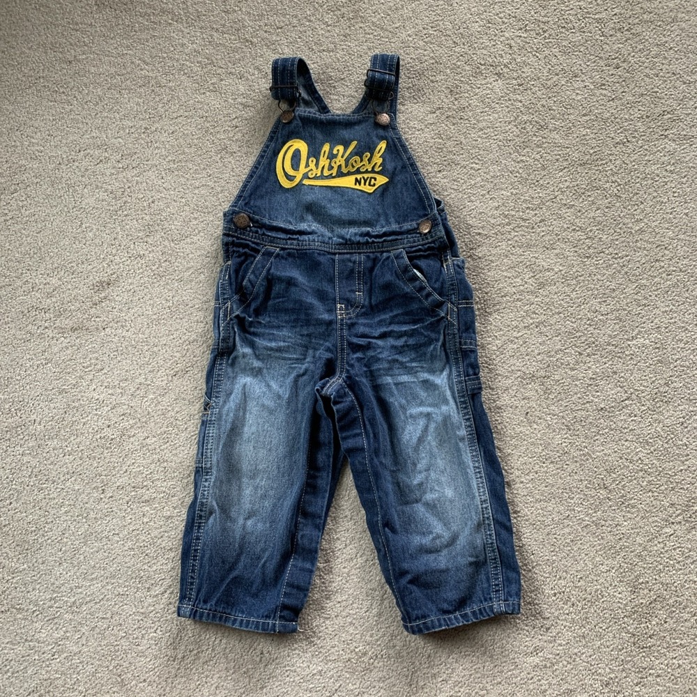 OshKosh 95 NYC DIV Overall Bib 18 Months Blue Jean Denim Vestbak‎ Carpenter